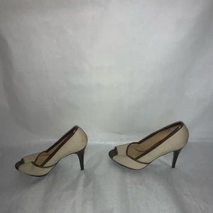 Platform peep toe heels